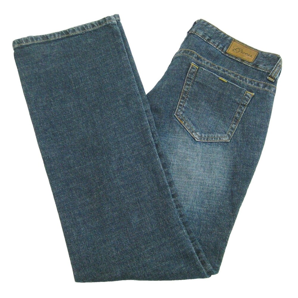 GUESS Jeans Women's (Size 29x32) Blue Denim Pants 5 Pockets Malibu Flared Leg